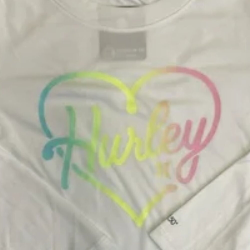 NEW Hurley Girl's Long Sleeve Dri-Fit UPF 50+ Swim Shirt White - Picture 2 of 9